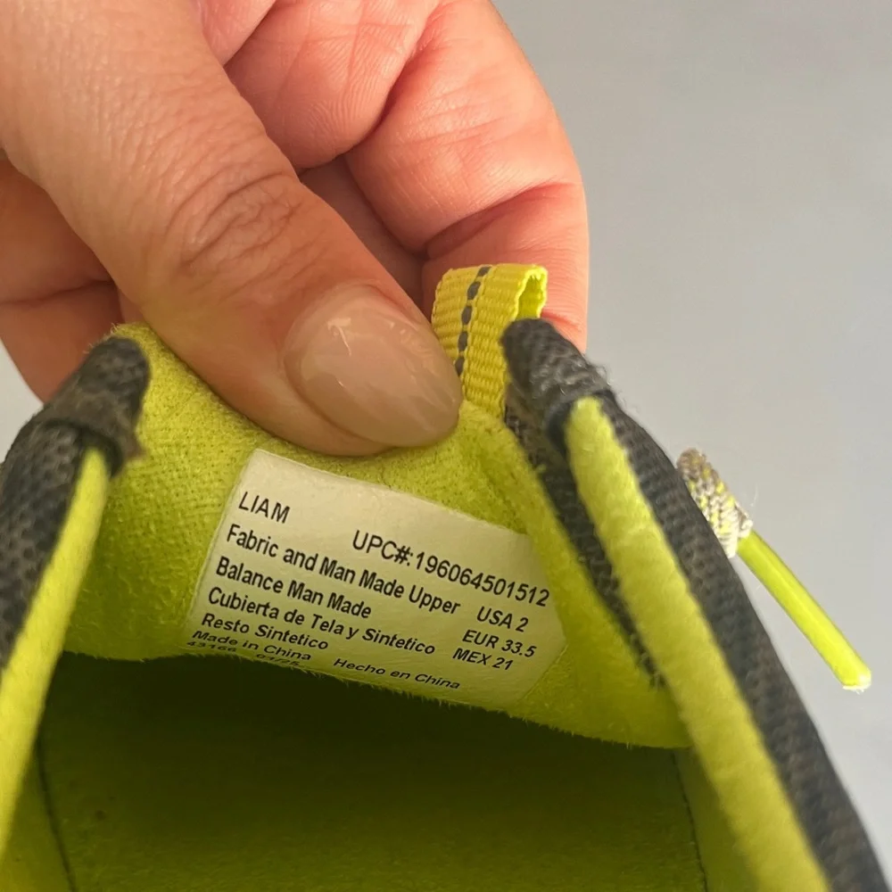 Eddie Bauer Kids Gray Slip On Moccasins Neon Green Comfort Shoes